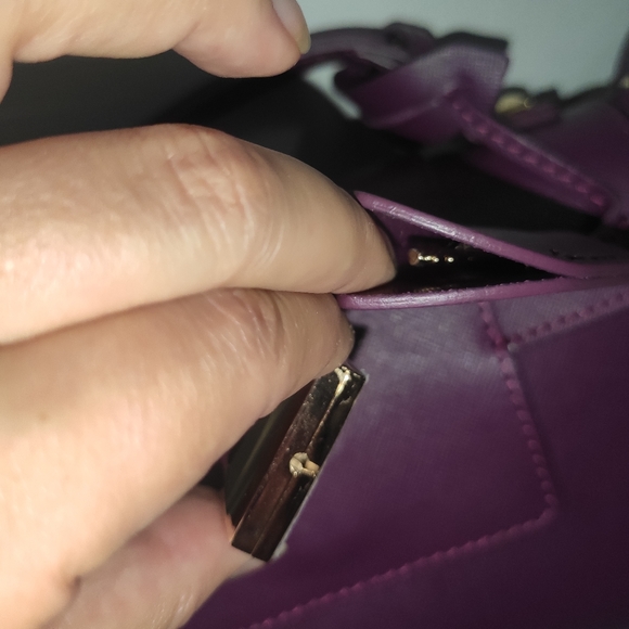 PATRIZIA PEPE Top Handle Mini Purple Leather Shoulder Bag - Picture 13 of 15